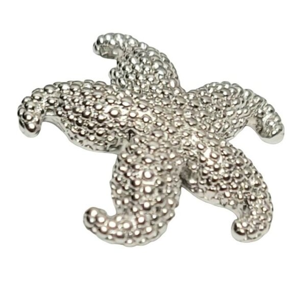 14k White Gold Starfish Brooch Pin, 3 Grams, KX1 - Picture 3 of 9